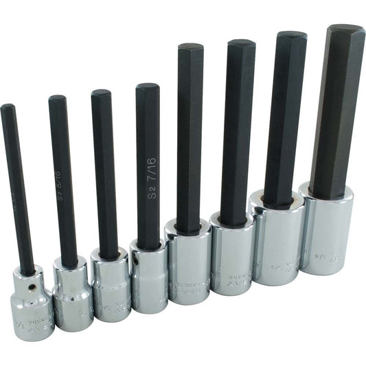 Jeu de douilles à tête hexagonale, entraînement 1/2", 8 pièces Durable