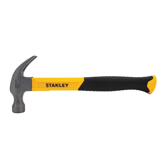 Stanley Curve Claw Hammer, 16 Oz, Fiberglass Handle