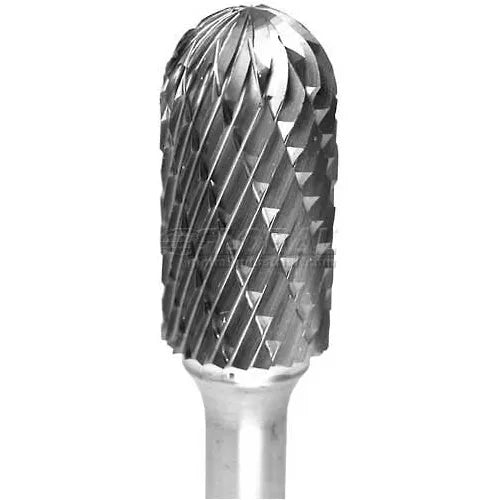 Cylinder Radius End Carbide Burr 32.619, Double Cut, 1/4" Shank DIA, 2-1/2" OAL