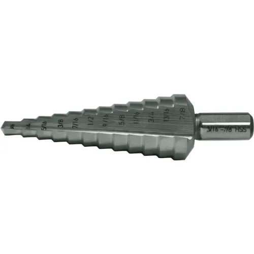 Cleveland, 118° Step Drill Bit, Bright, HSS, 1874 1/8-1/2 x 1/32