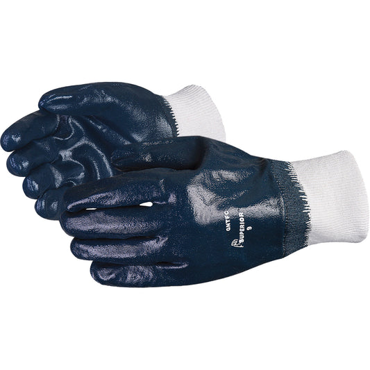 Chemstop™ Nitrile Full Coat Glove Duty, Knit Wrist, SZ: 10, 12pai/DZ