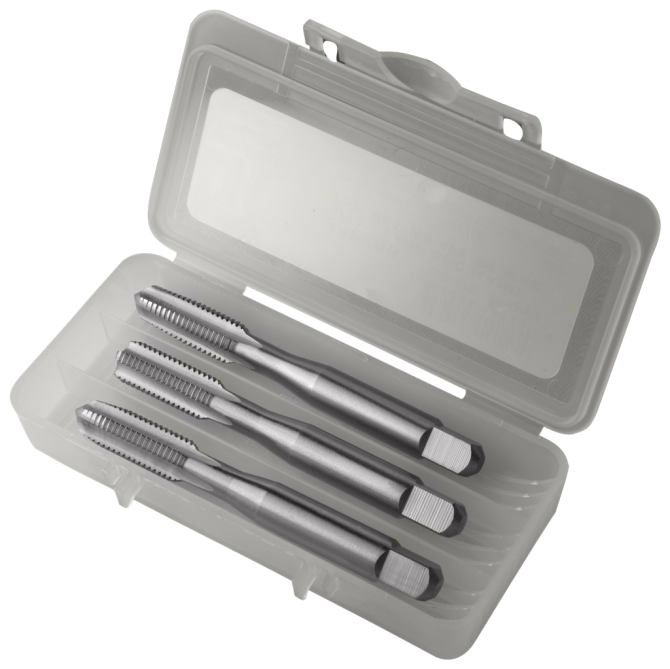 Greenfield Threading, Straight Flute 3-Piece Hand Tap Set, HSS, #10-32NF HTGP H3 4FL GP T-P-B