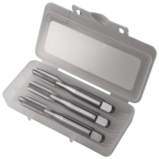 Greenfield Threading, 3-Piece Straight Flute Hand Tap Set, Bright, HSS, 1IN-8NC HTGP H4 4FL