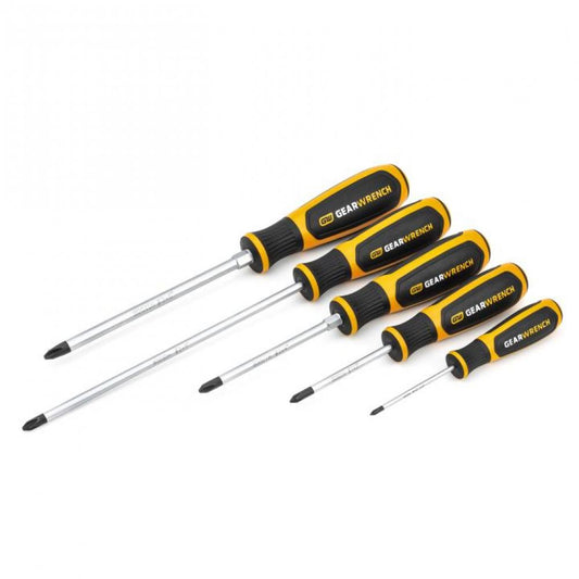 Jeu de 5 tournevis cruciformes bi-matière