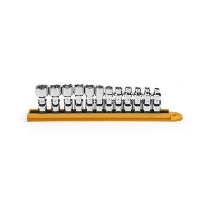 Gearwrench, 12 Pc. 1/4" Drive 6 Point Metric Flex Socket Set