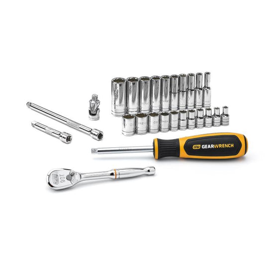 Gearwrench, 26 Pc. 1/4" Drive 12 Point Standard SAE Socket Set