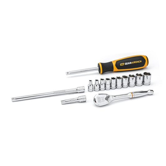 Gearwrench, 14 Pc. 1/4" Drive 6 Point Standard Metric Mechanics Tool Set