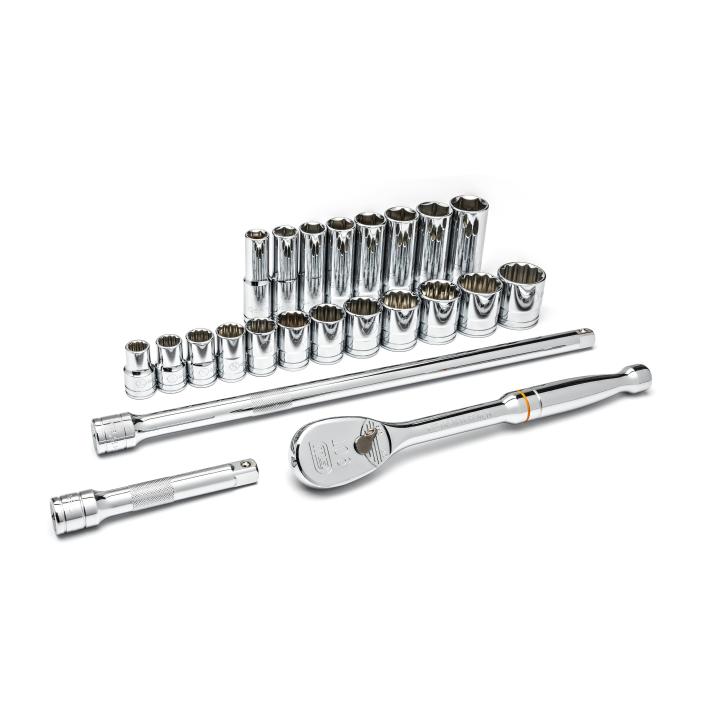 Gearwrench, 23 Pc. 1/2" Drive SAE Socket Set (Standard/Deep)