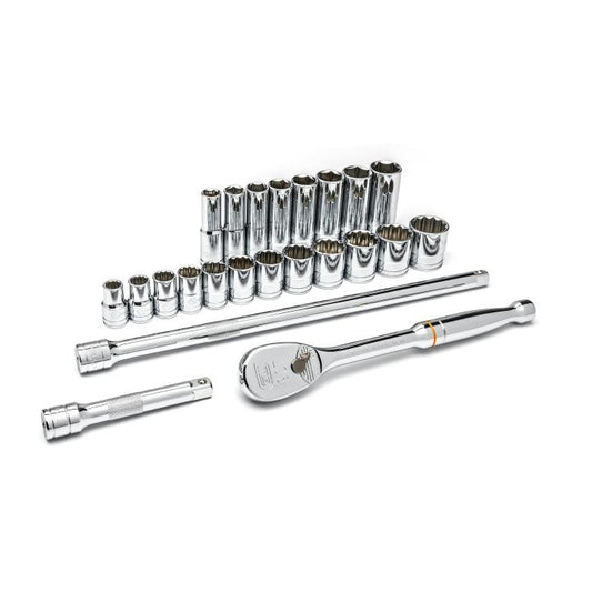 Gearwrench, 23 Pc. 1/2" Drive SAE Socket Set (Standard/Deep)