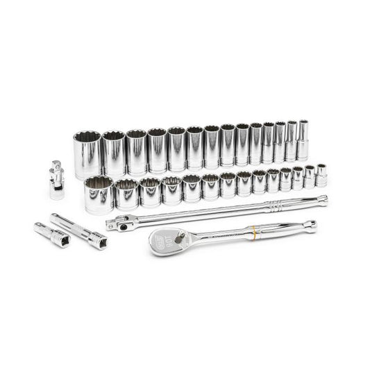 Gearwrench, 33 Pc.1/2" Drive 12 Point SAE Standard and Deep Socket Set