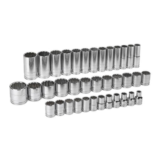 Gearwrench, 37 Pc. 1/2" Drive 12 Point Metric Master Socket Accessory Set