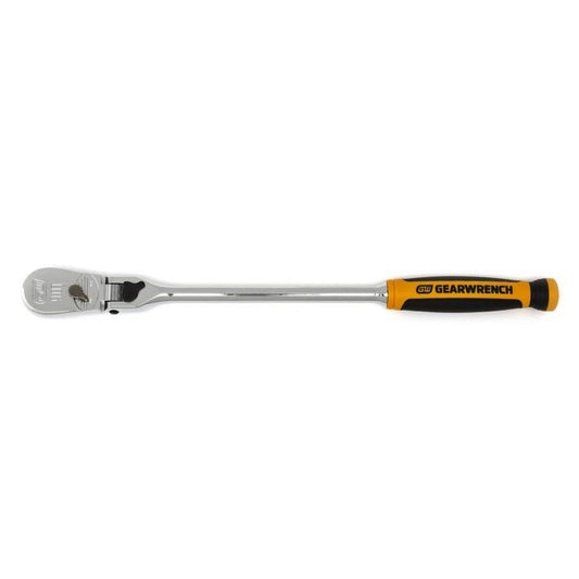 Gearwrench, 3/8" Drive 90-Tooth Dual Material Locking Flex Head Teardrop Ratchet 13"