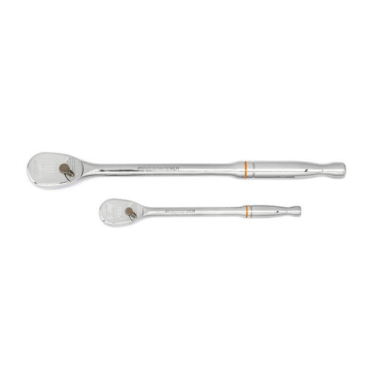 Gearwrench, 2 Pc. 1/4" & 3/8" Drive 90-Tooth Long Handle Teardrop Ratchet Set