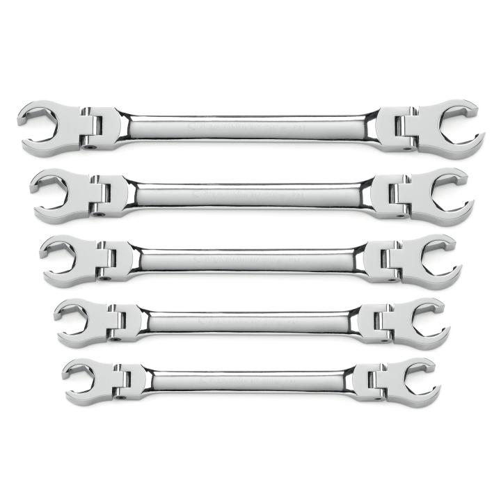 Gearwrench, 5 Pc. Flex Head Flare Nut SAE Wrench Set