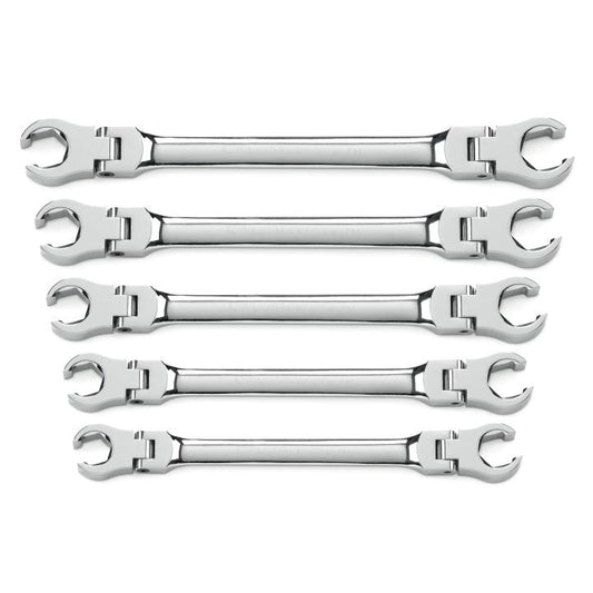 Gearwrench, 5 Pc. Flex Head Flare Nut SAE Wrench Set