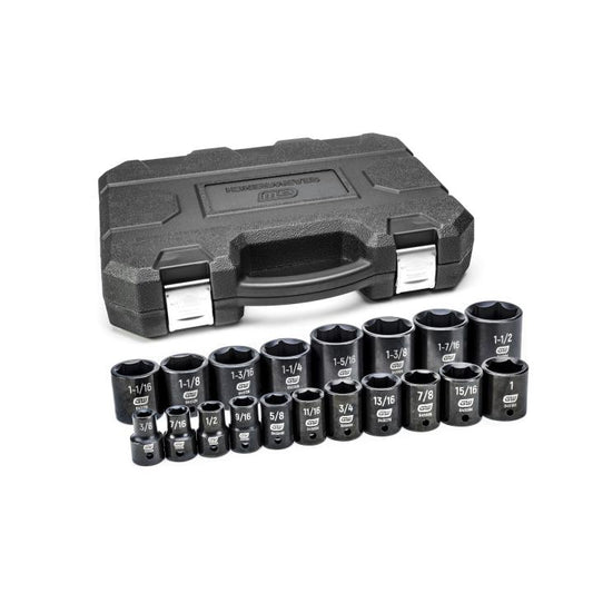 Gearwrench, 19 Pc. 1/2" Drive 6 Point Standard Impact SAE Socket Set