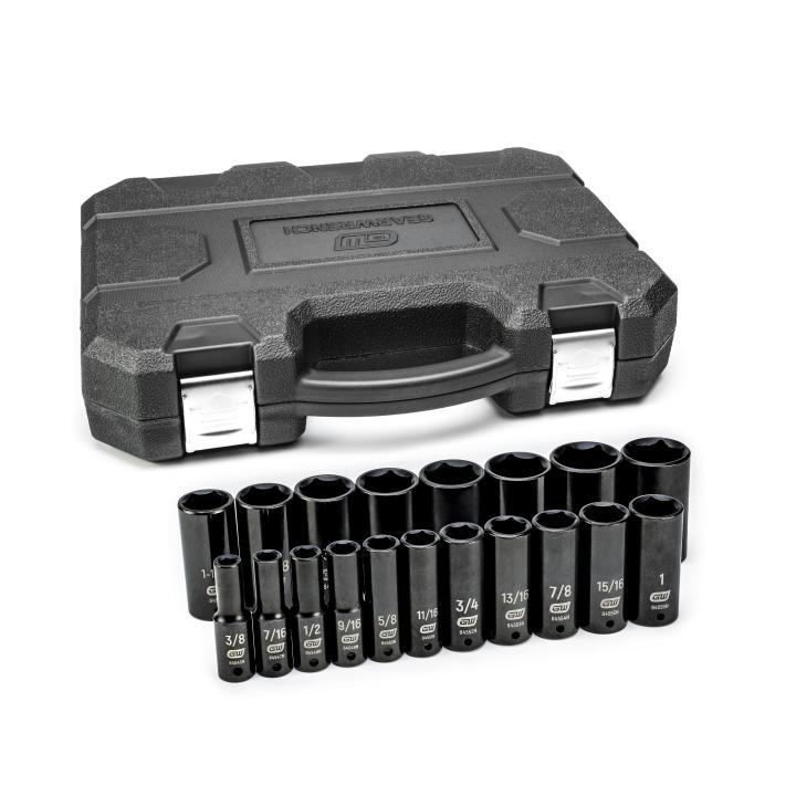 Gearwrench, 19 Pc. 1/2" Drive 6 Point Deep Impact SAE Socket Set