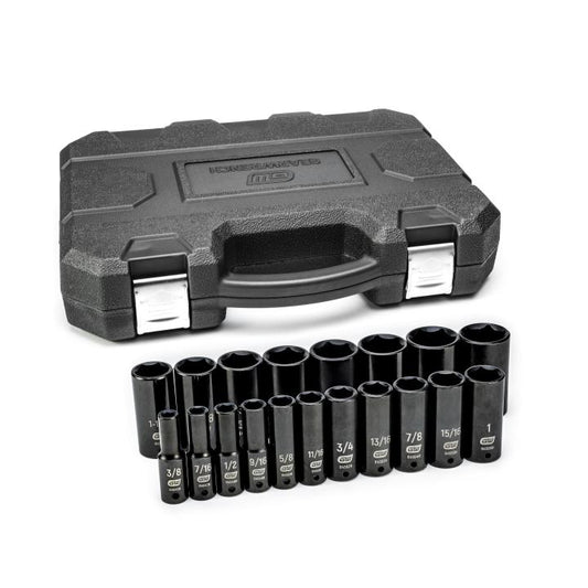 Gearwrench, 19 Pc. 1/2" Drive 6 Point Deep Impact SAE Socket Set