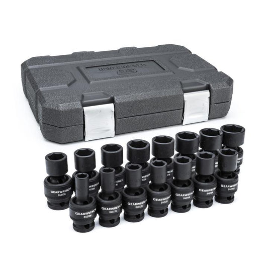 Gearwrench, 15 Pc. 1/2" Drive 6 Point Standard Universal Impact Metric Socket Set