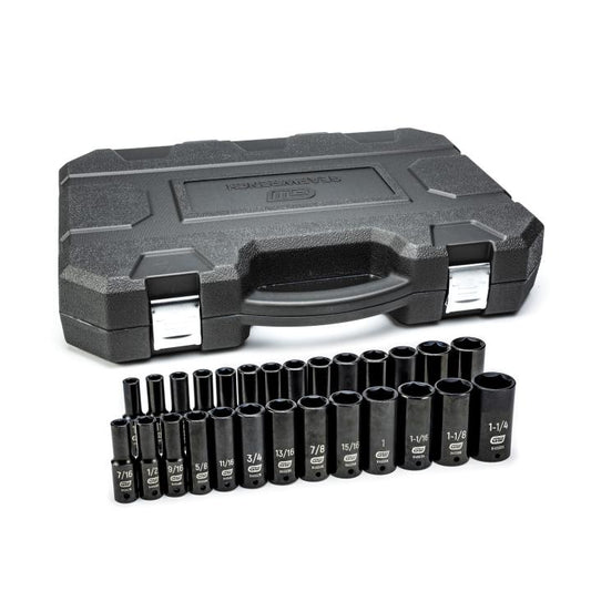 Gearwrench, 27 Pc. 1/2" Drive 6 Point Deep Impact SAE/Metric Socket Set