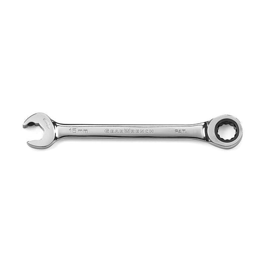 Gearwrench, 15mm 72-Tooth 12 Point Open End Ratcheting Combination Wrench