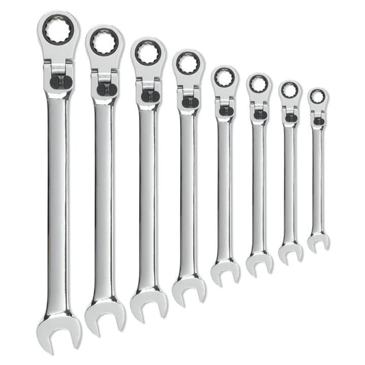Gearwrench, jeu de 8 clés mixtes à cliquet flexibles verrouillables XL, 72 dents, 12 pans, SAE