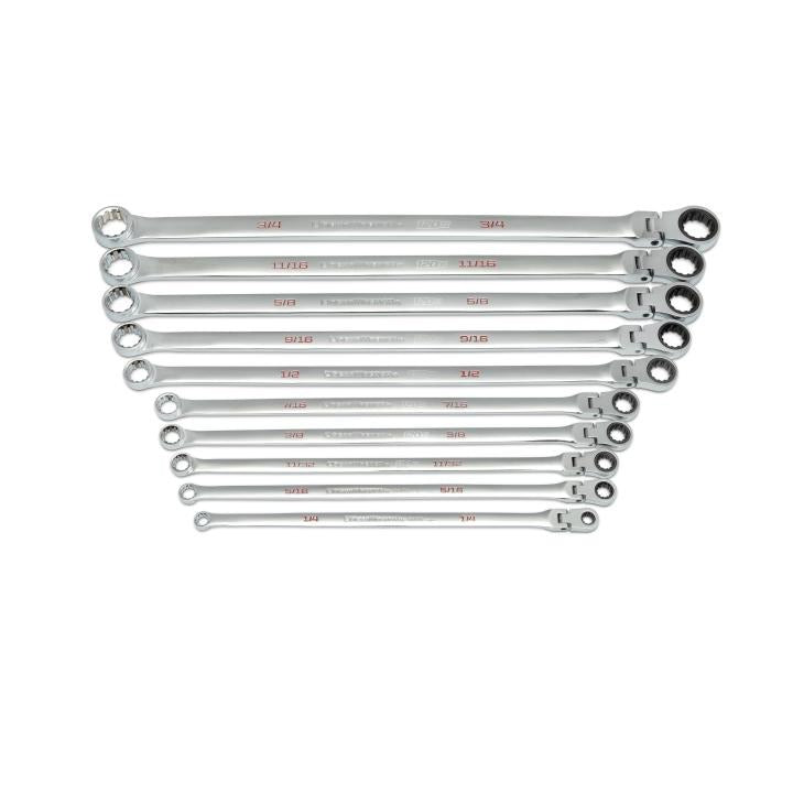 Gearwrench, 10 Pc. 120XP™ Universal Spline XL Flex GearBox™ Ratcheting SAE Wrench Set