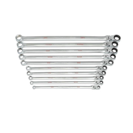 Clé à cliquet GearWrench, 10 pièces 120XP Universal Spline XL Flex GearBox, jeu de clés à cliquet SAE