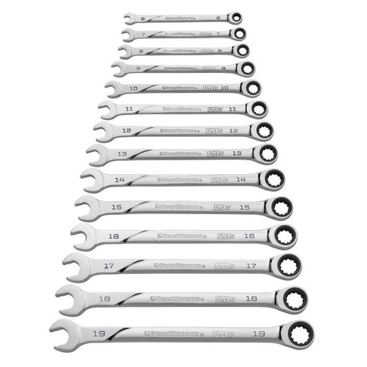 Gearwrench, jeu de 14 clés mixtes à cliquet universelles métriques 120XP à cannelures XL