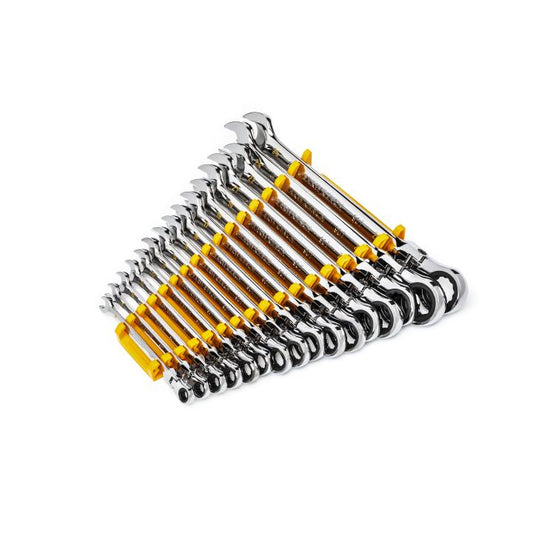 Gearwrench, 16 Pc. 90-Tooth 12 Point Flex Ratcheting Combination Metric Wrench Set