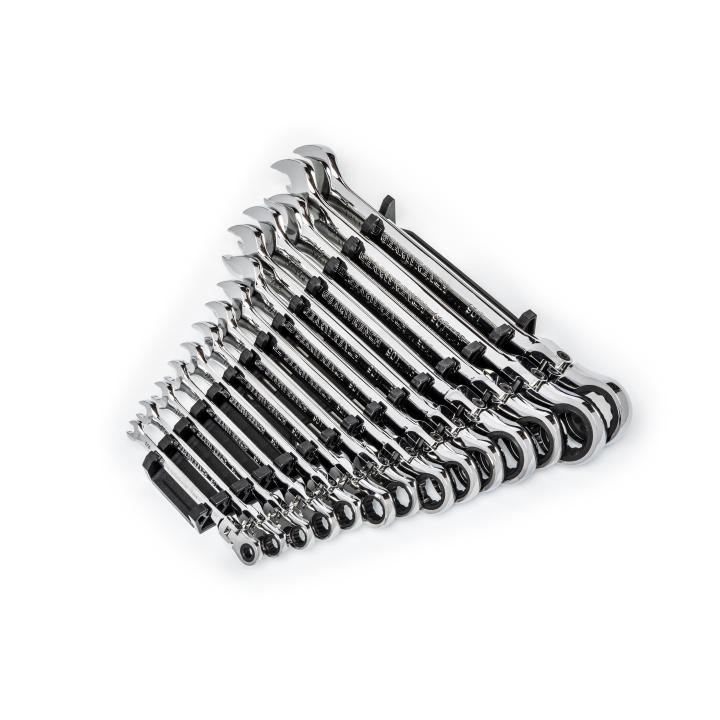 Gearwrench, 14 Pc. 90-Tooth 12 Point Flex Ratcheting Combination SAE Wrench Set