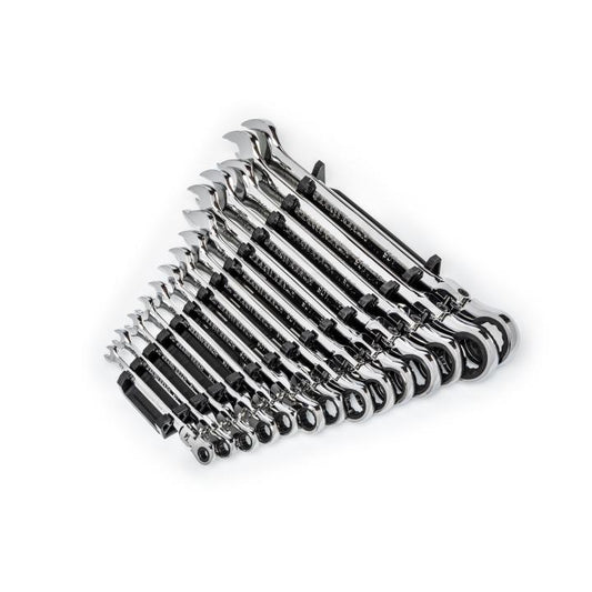 Gearwrench, 14 Pc. 90-Tooth 12 Point Flex Ratcheting Combination SAE Wrench Set