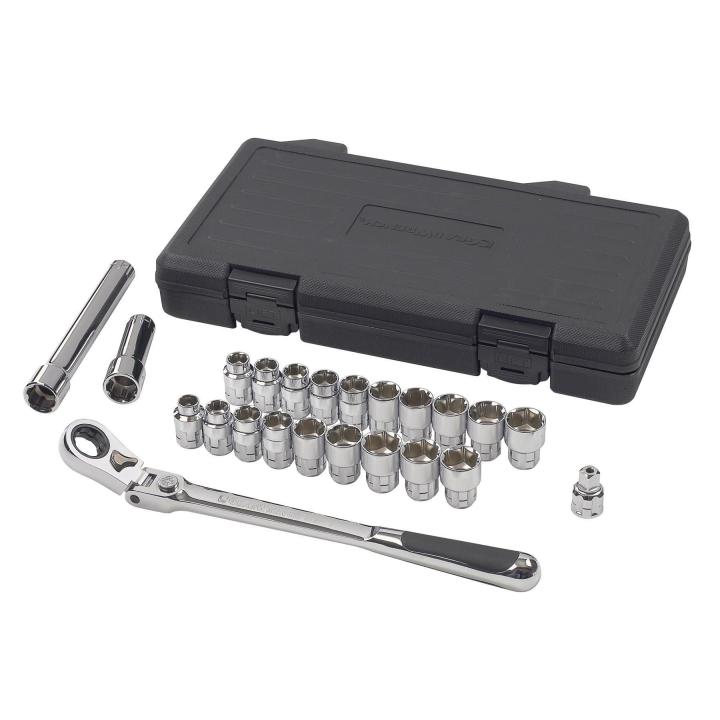 Gearwrench, 23 Pc. 3/8" Drive Pass-Thru™ 6 Point Standard SAE/Metric Mechanics Tool Set