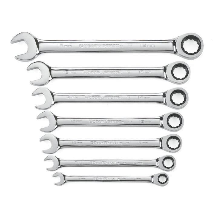Gearwrench, 7 Pc. 72-Tooth 12 Point Ratcheting Combination Metric Wrench Set