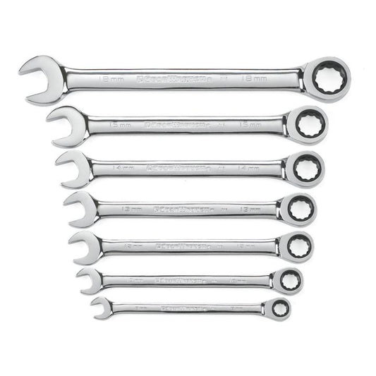 Gearwrench, 7 Pc. 72-Tooth 12 Point Ratcheting Combination Metric Wrench Set