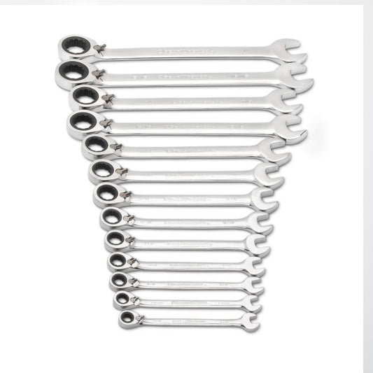 Gearwrench, jeu de 13 clés mixtes à cliquet réversibles SAE, 72 dents et 12 pans