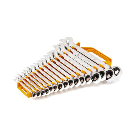 Gearwrench, 16 Pc. 72-Tooth 12 Point Reversible Ratcheting Combination Metric Wrench Set