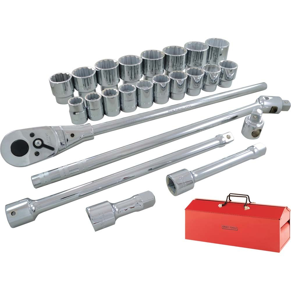 Socket Set - Complete, 3/4" Drive, 12-Point, 26 Pieces