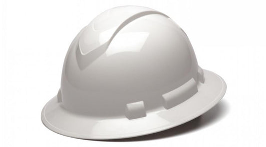 Ridgeline Hard Hat - White-Ridgeline Full Brim 4 Pt Ratchet Suspension