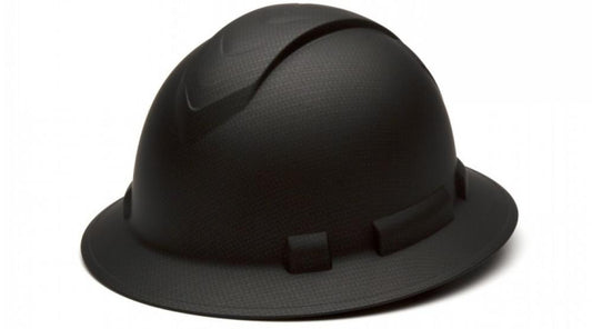 Matte Black Graphite Pattern Ridgeline Vented Full Brim 4 Pt Ratchet Suspension