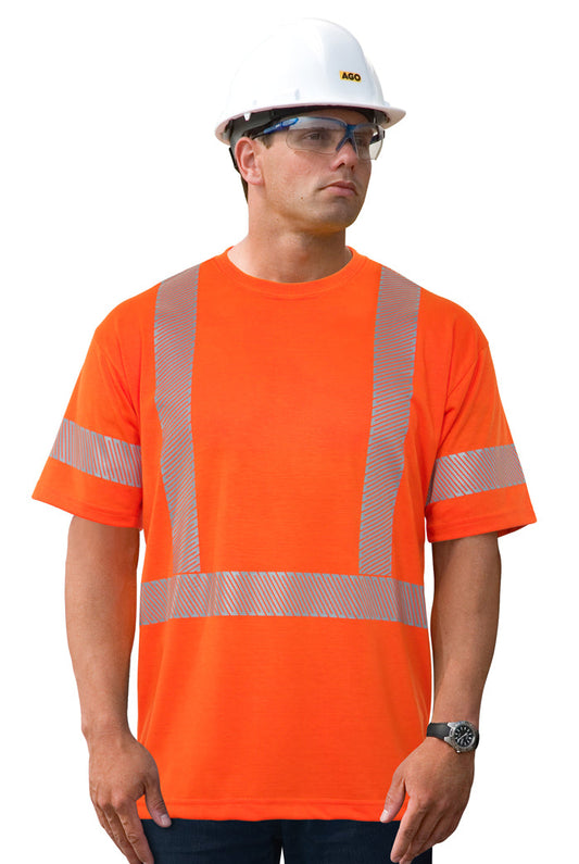 HV-108 Hi-Viz, Short Sleeve Shirt, Orange, Polyester, Small