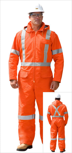 AGO HV-813 CSA Orange High-Visibility Insulated Cotton Coverall Size 48