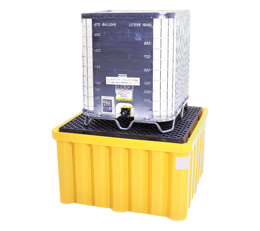 IBC Spill Pallet With Drain, Yellow, 58 3/4″ X 58 3/4″ X 33″