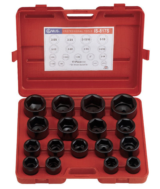 17 Piece 1″ Dr. Metric Impact Socket Set Cr-Mo