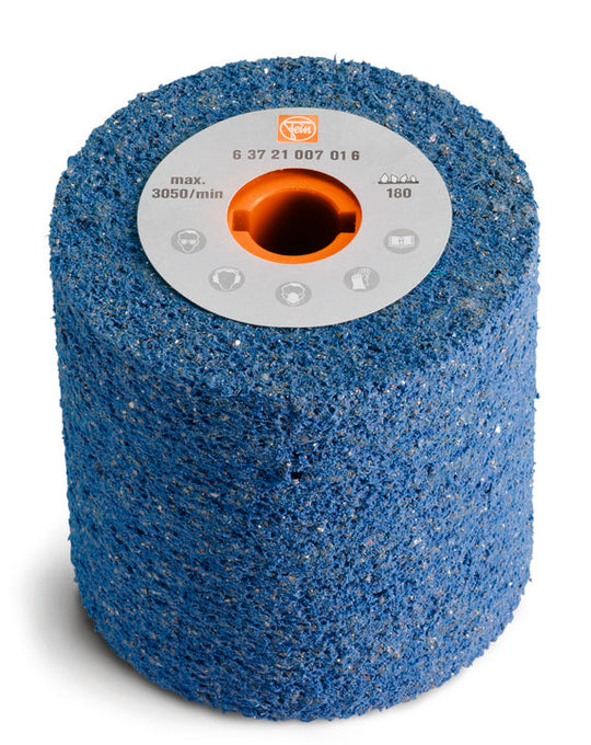 Gum Wheel, Blue, Rubber, 4" x 4", 3/4" Bore, Fine, Grit 180