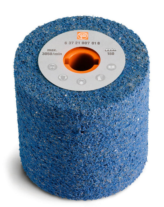 Gum Wheel, Blue, Rubber, 4" x 4", 3/4" Bore, Fine, Grit 180