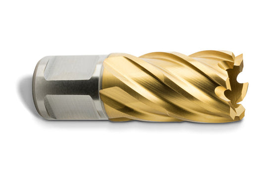 Annular Cutter With 3/4 Straight Shank, HSS, TiN Coated, 13/16" x 1"