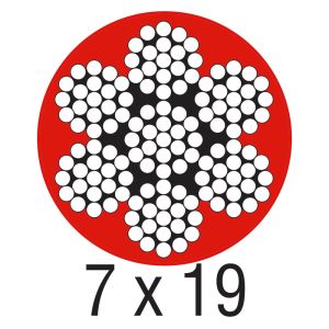 Coated 1/8 - 3/16 7 x 19G PVC Red