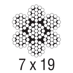 7x19 Stainless Steel 316 1/8"