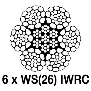 6x26 IWRC EIPS Bright Swaged Cable 9/16"